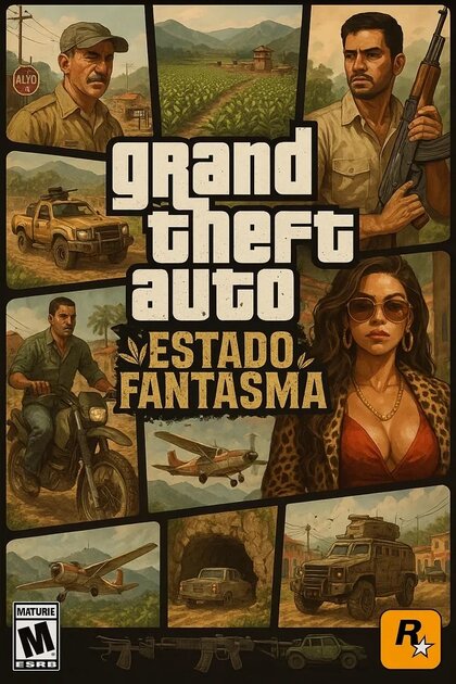 Геймер попросил ИИ нарисовать постеры GTA, если бы игра выходила не в сеттинге США