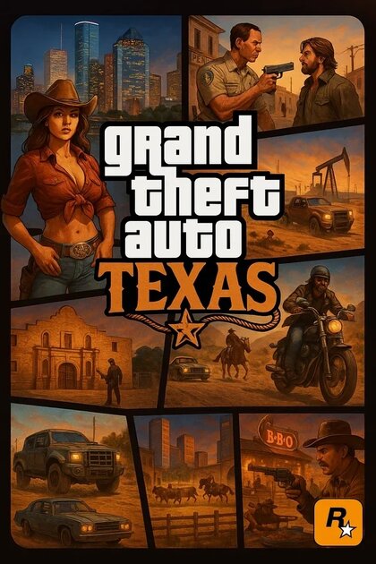 Геймер попросил ИИ нарисовать постеры GTA, если бы игра выходила не в сеттинге США