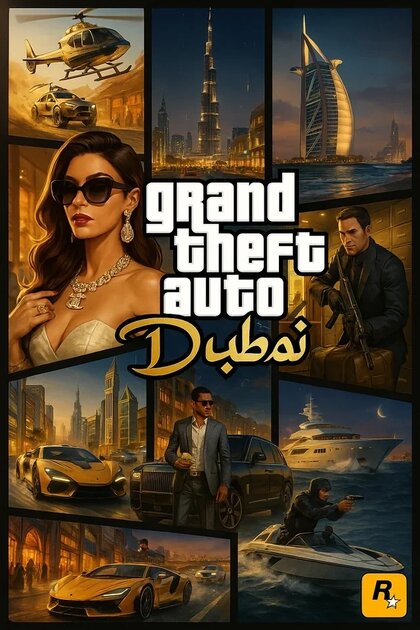 Геймер попросил ИИ нарисовать постеры GTA, если бы игра выходила не в сеттинге США
