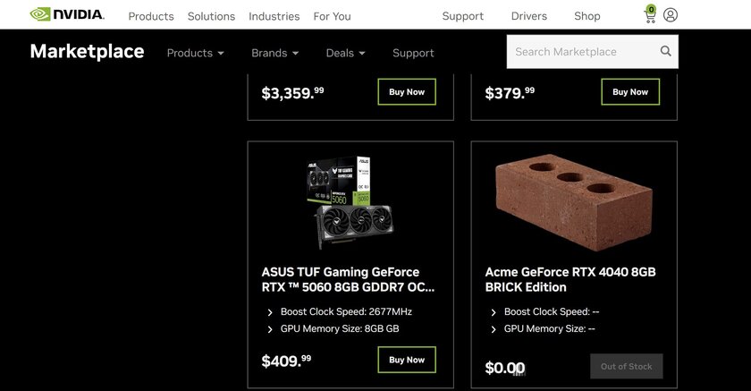 NVIDIA начала продавать кирпич на 8 ГБ видеопамяти — троллит владельцев своих же видеокарт?