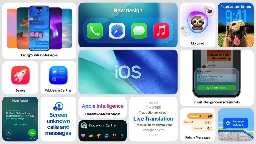 Apple представила iOS 26: с эффектом стекла в духе visionOS