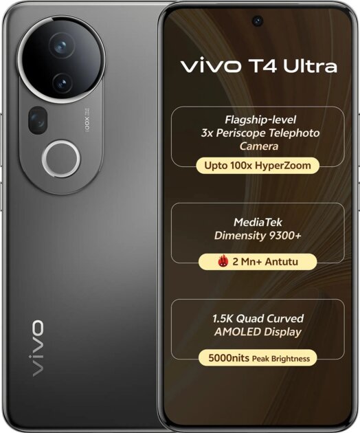 Представлен Vivo T4 Ultra 5G: Dimensity 9300+, яркий дисплей и камера-перископ