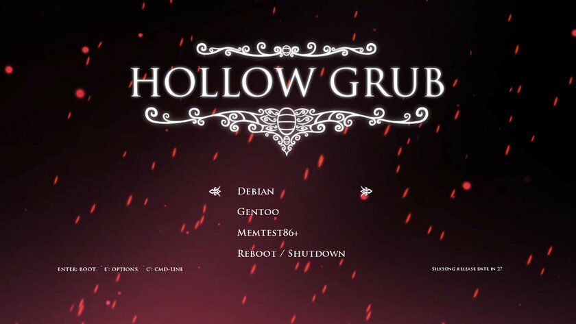 Геймер создал безумно красивые темы загрузчика Linux для фанатов Hollow Knight