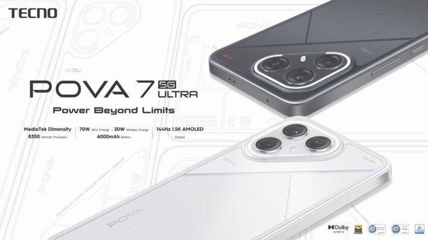 Представлена серия TECNO POVA 7: футуристический дизайн и флагманская мощь