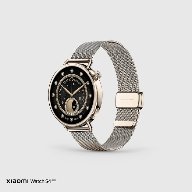 Xiaomi представила Watch S4 в размере 41 мм — сверхлёгкие золотые часы с бриллиантом