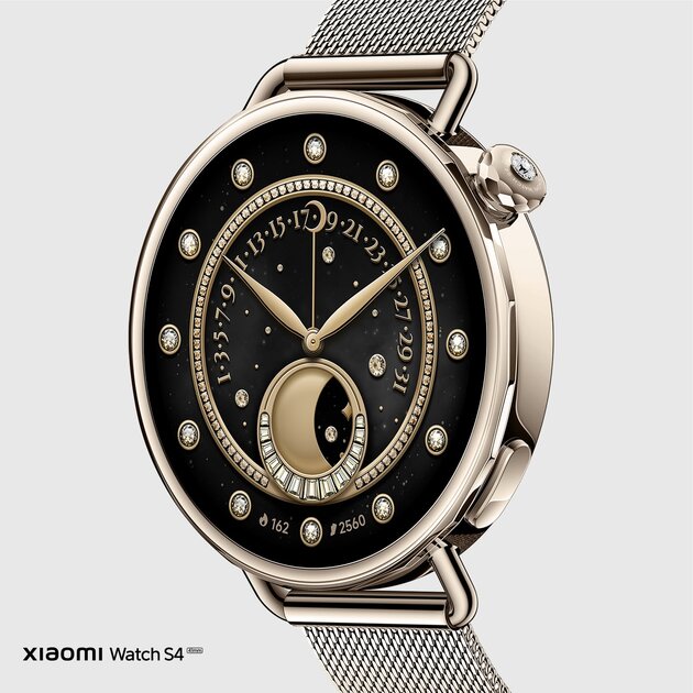 Xiaomi представила Watch S4 в размере 41 мм — сверхлёгкие золотые часы с бриллиантом