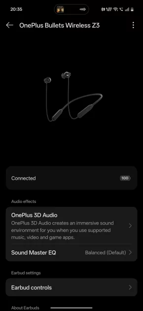 Если брать наушники для спорта, то только такие. Обзор OnePlus Bullets Wireless Z3 — Программное обеспечение и функции. 1