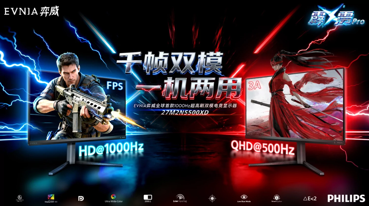 Philips представила первый в мире двухрежимный игровой монитор с частотой до 1000 Гц