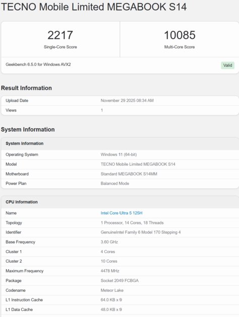 Очень лёгкий ноутбук, на котором действительно можно работать: обзор TECNO MEGABOOK S14 — Производительность и тесты. 4