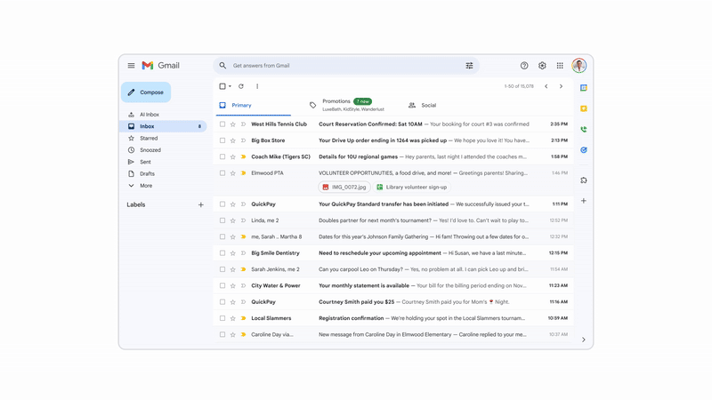 Создание ответов и поиск в письмах с помощью ИИ: Gmail получит тесную интеграцию с Gemini