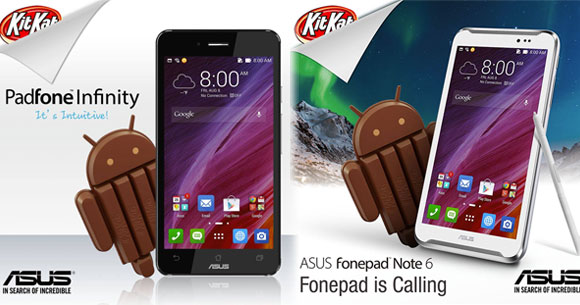 Смартфоны ASUS PadFone Infinity и Fonepad Note 6 получают обновление Android 4.4 KitKat