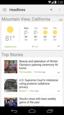 Сервис Google Новости и погода получил масштабное обновление
