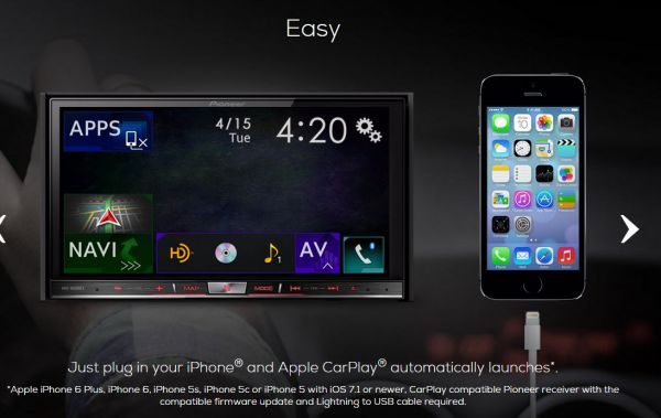 Компания Pioneer теперь поддерживает платформу Apple CarPlay