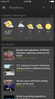 Google выпустила обновленное приложение "Новости и погода" для iOS
