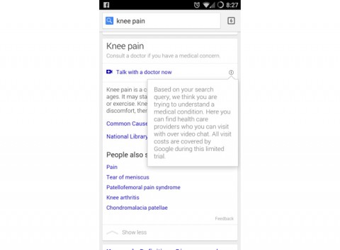 Google позволит консультироваться с врачом через поиск