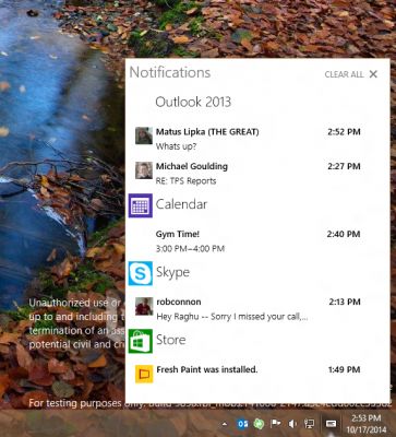 Microsoft выпустила новый билд Windows 10 Technical Preview с Центром уведомлений