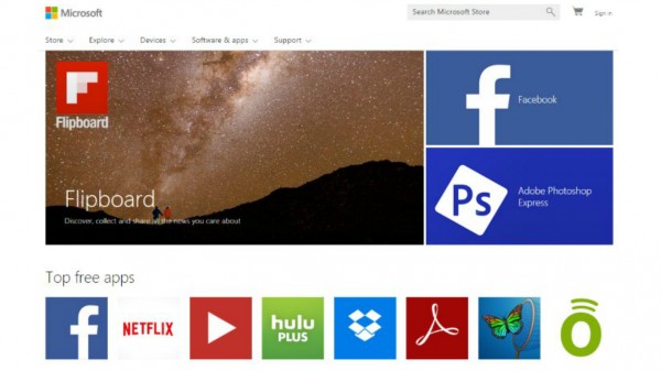 Microsoft запустила тестовую веб-версию магазина приложений для Windows 10