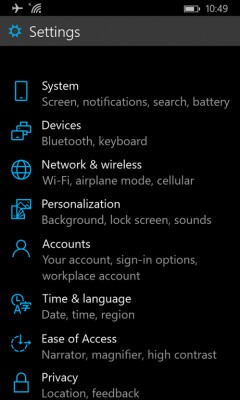 Первые скриншоты мобильной Windows 10 Technical Preview