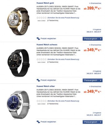 Стала известна европейская цена Huawei Watch
