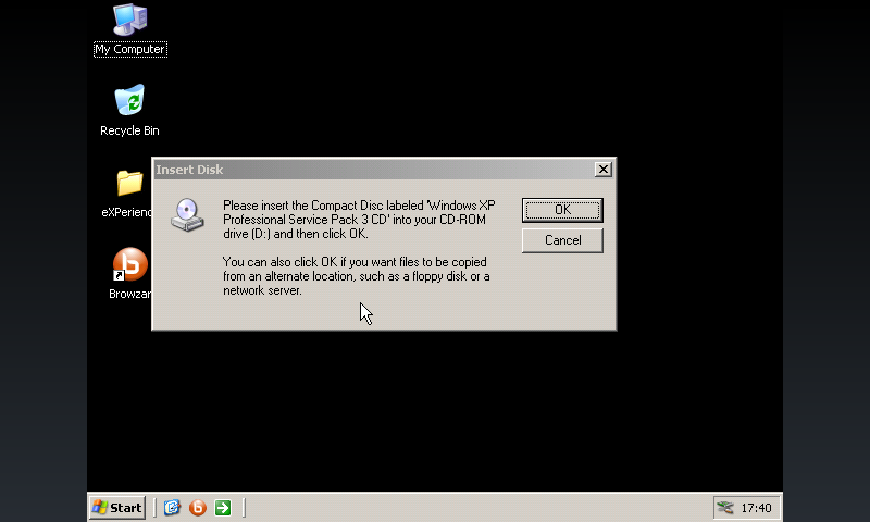 Проблема windows xp запуск через лимбо