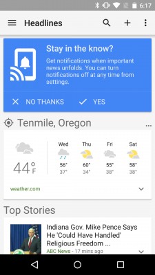 Google Новости и погода 2.3: уведомления и персонализированные рекомендации