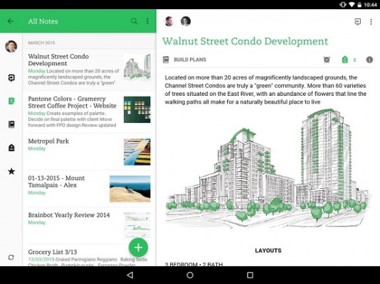 Обновленное приложение Evernote 7.0 теперь работает на Android-планшетах