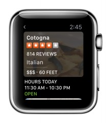 Yelp выпускает приложение для Apple Watch