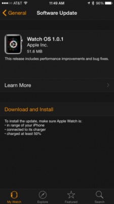 Первое обновление для Apple Watch: русский язык, улучшенная Siri и фитнес