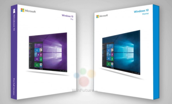 Утечка: дизайн коробочной версии Windows 10 для редакций Home и Pro