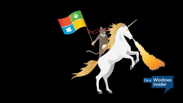 Новые обои от Microsoft: ниндзя-кот верхом на динозавре, нарвале и единороге