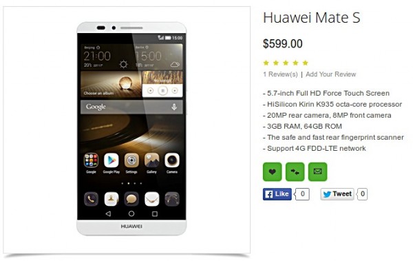 Huawei представит смартфон с технологией Force Touch
