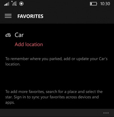 Обновленное приложение Карты в Windows 10 запоминает место парковки автомобиля