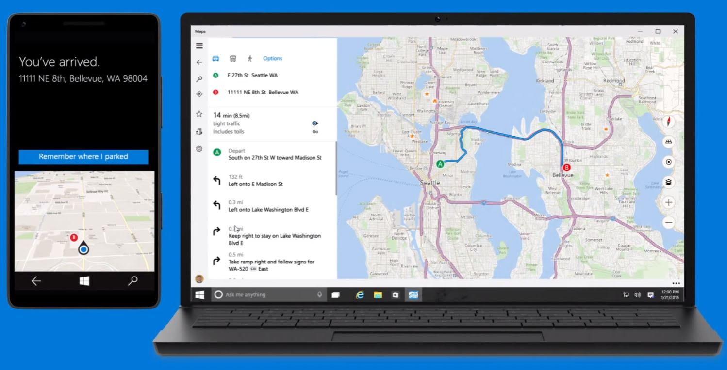 Windows 10 maps