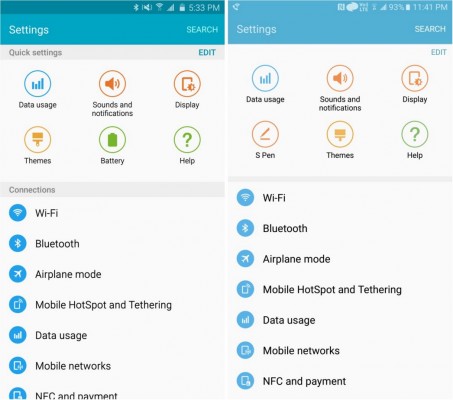 Как Samsung адаптировала TouchWiz под Android 6.0 (сравнение скриншотов)