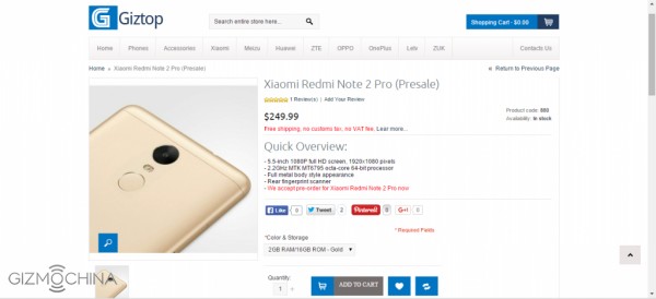 Фаблет Redmi Note 2 Pro доступен для предзаказа за два дня до анонса