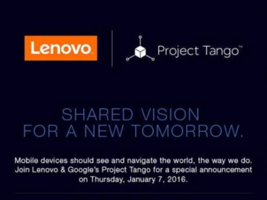 Lenovo и Google представят совместный продукт Project Tango на CES 2016