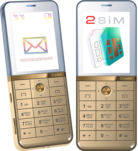 Телефон Crystal с прозрачным экраном и двумя SIM-картами
