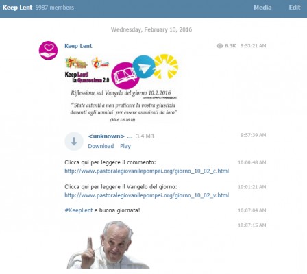 Папа Римский теперь пользуется мессенджером Telegram