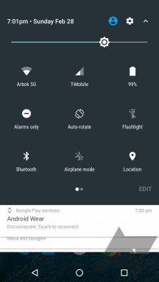 Утечка: новые уведомления и панель быстрых настроек в Android N
