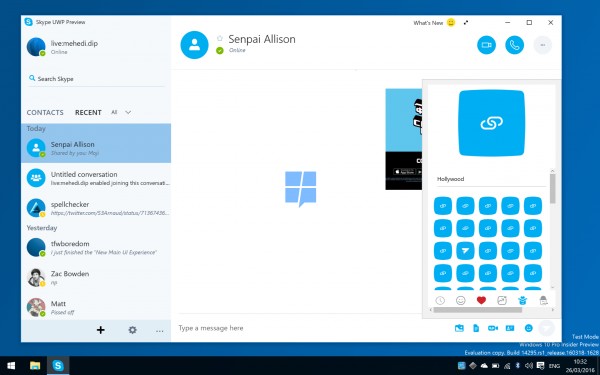 Галерея: скриншоты нового Skype UWP для мобильной и десктопной Windows 10