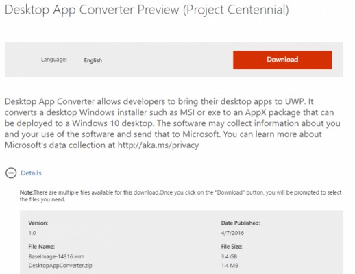 Инструмент Project Centennial стал доступен для разработчиков приложений под Windows 10