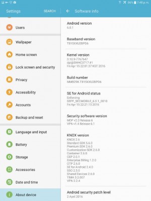 Samsung Galaxy Tab S2 9.7 получает Android 6.0.1 Marshmallow