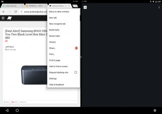 Android N DP3 позволяет запускать Chrome в двух окнах