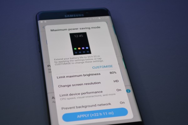 Galaxy Note 7 уменьшает разрешение экрана для сохранения заряда батареи