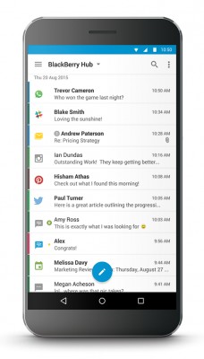 Набор BlackBerry Hub+ доступен на устройствах с Android 5.0 и новее