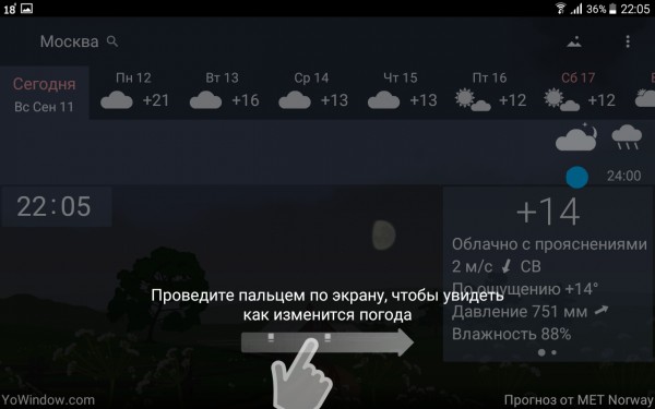 Обзор погодной программы YoWindow на Android