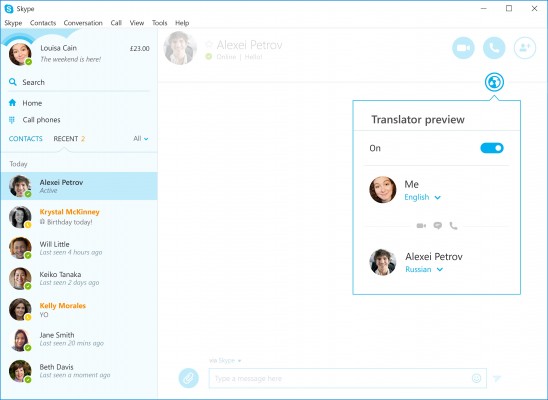Синхронный перевод в Skype теперь поддерживает русский язык