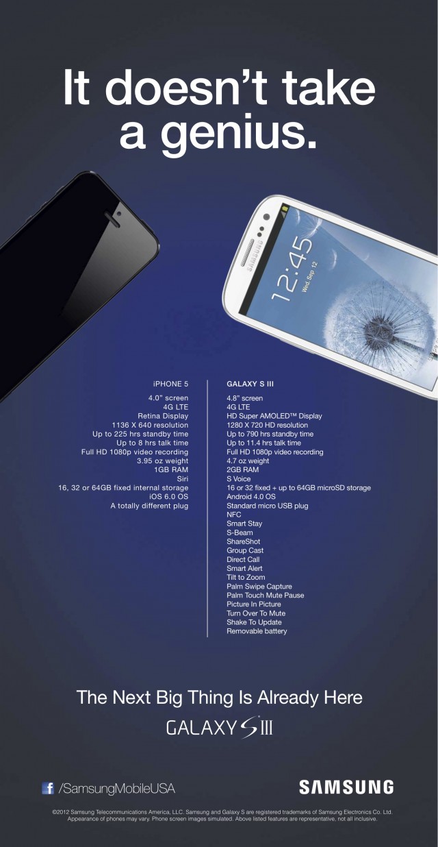 iPhone 5 в новой рекламе Samsung