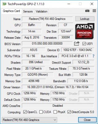 Обзор видеокарты ASUS ROG STRIX Radeon RX 460 — Особенности видеокарты. 1