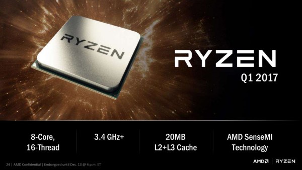 AMD представила восьмиядерный процессор Ryzen нового поколения Zen